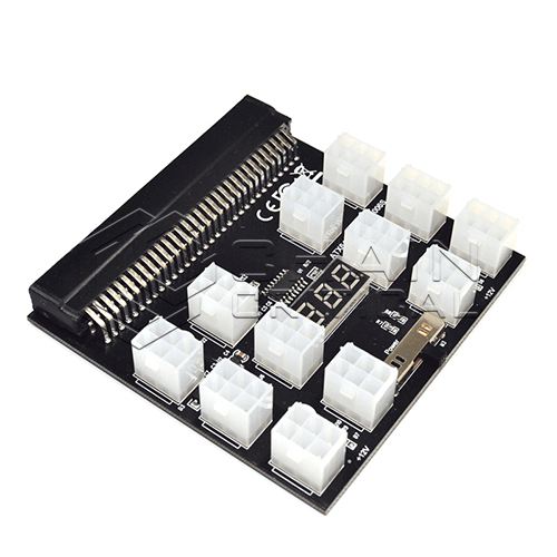 Breakout board with 12 6-pin PCI-e ports for Server Power Supply